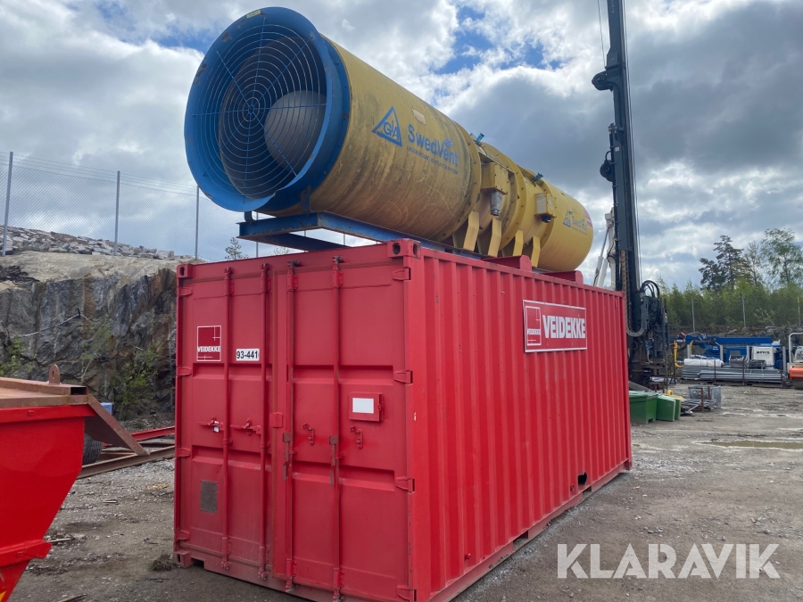 Container med tunnelfläkt SwedVent 20 fot