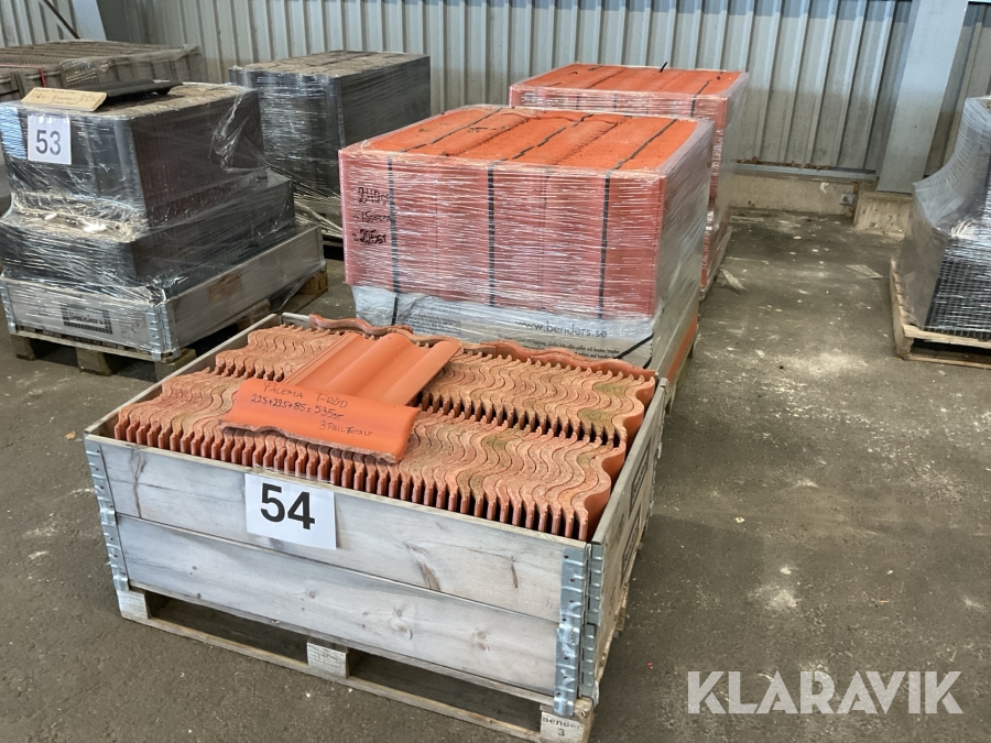 Takpanna 2-kupig palema benderit tegelröd 535st