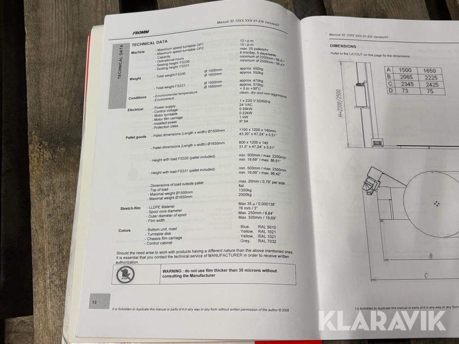 Sträckfilmsmaskin FROMM FS331