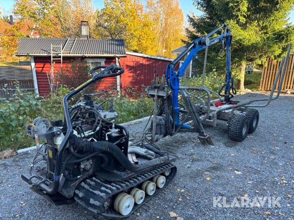 Miniskotare Järnhästen 2090 Pw flex med Avestavagn  ms42, kran grip och rotator