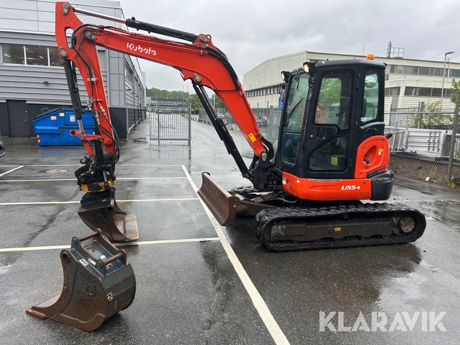 Grävmaskin Kubota U55-4 med rotator & 2 skopor S40