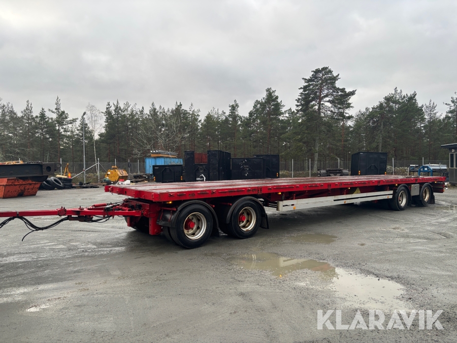Flaksläp HRD HDA med containerfäste