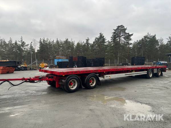 Flaksläp HRD HDA med containerfäste
