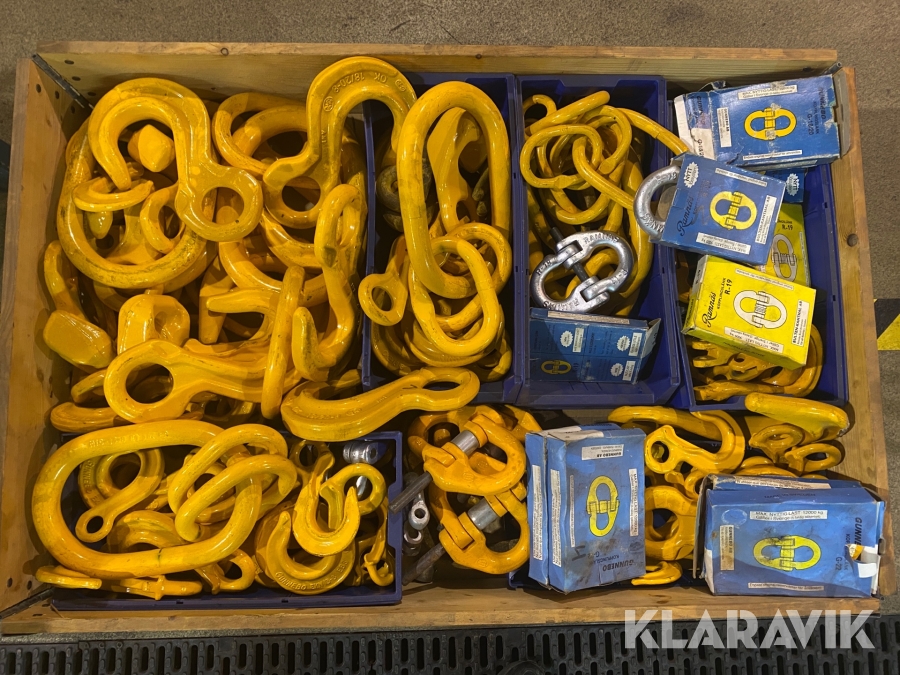Parti med Lyftkrokar, kopplingslänkar och öglor Gunnebo / Ramnäs (Nya)