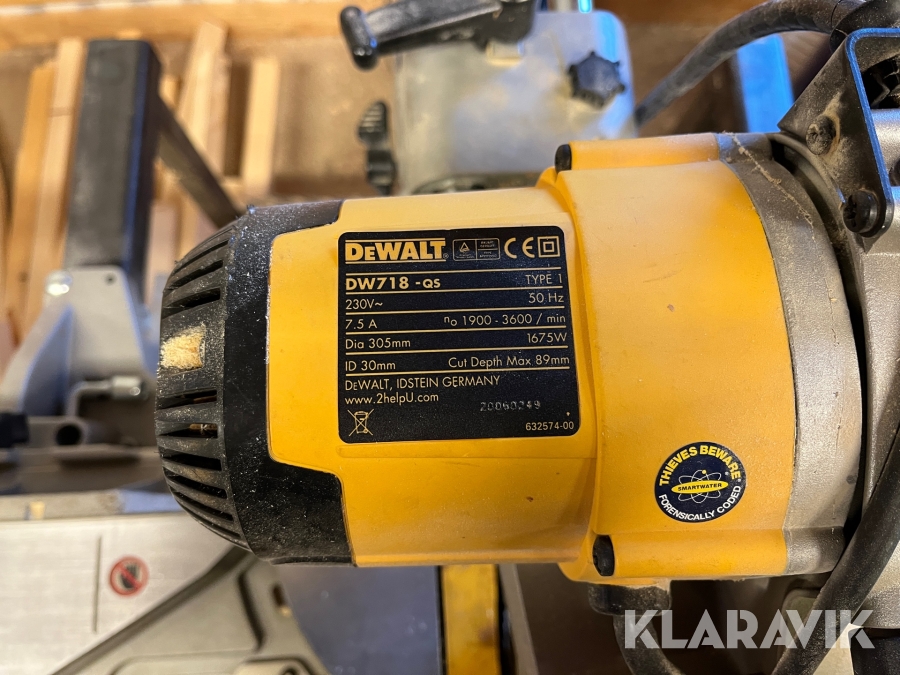 Kap- och gersåg DeWalt DW718-QS, Eslöv, Klaravik auktioner
