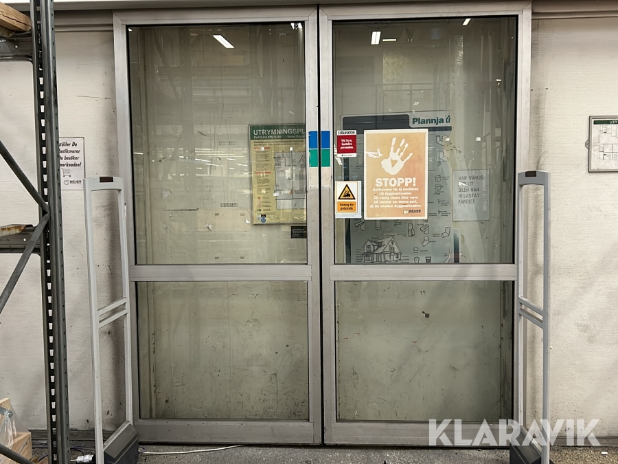 Entréparti glas Besam Unislide double