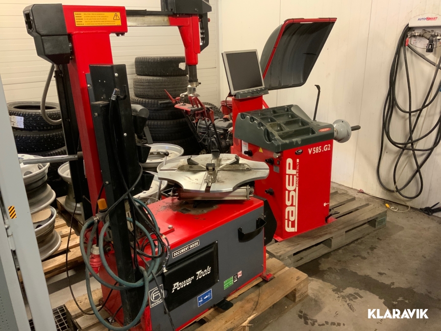 Däck ock balanseringsmaskin Areo och Fasep 