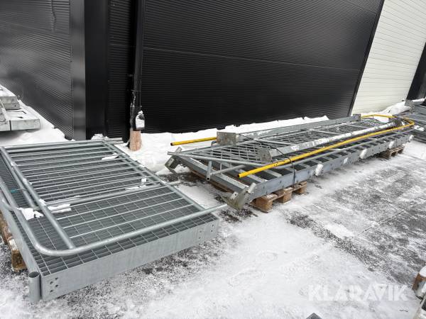 Brand/Evakueringstrappa Eurostair Rak, varmgalvad med förhöjning och vilplan, 1 st