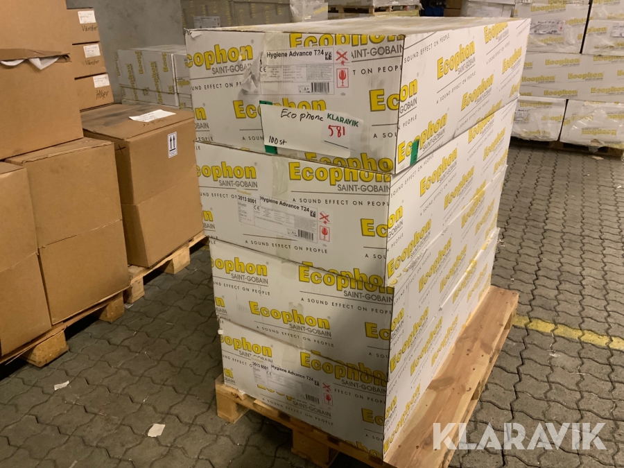 Ecophone Saint gobain Hygiene advance T24,  600x600 mm , ca 100 stycken white 141
