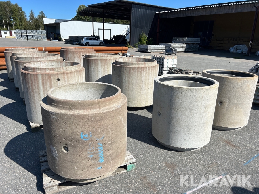 Brunnsdelar i betong 10 st