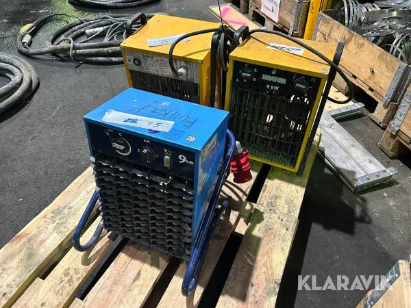 Värmefläktar Heater & Elbjörn 9 kW 3 st