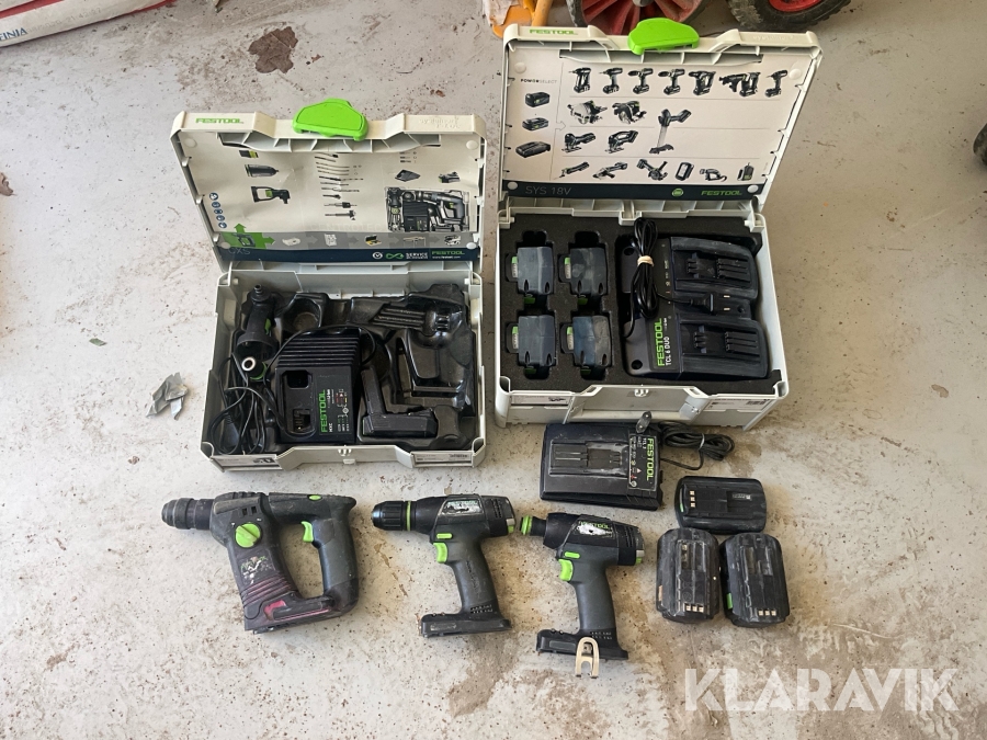Slagborr, skruvdragare, batterier och laddare Festool BHC18 & T18+3