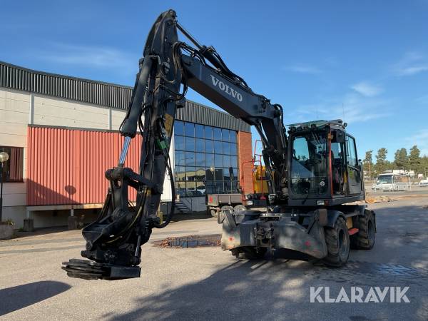 Grävmaskin Volvo EW160E med GPS, tiltrotator, grip och skopa