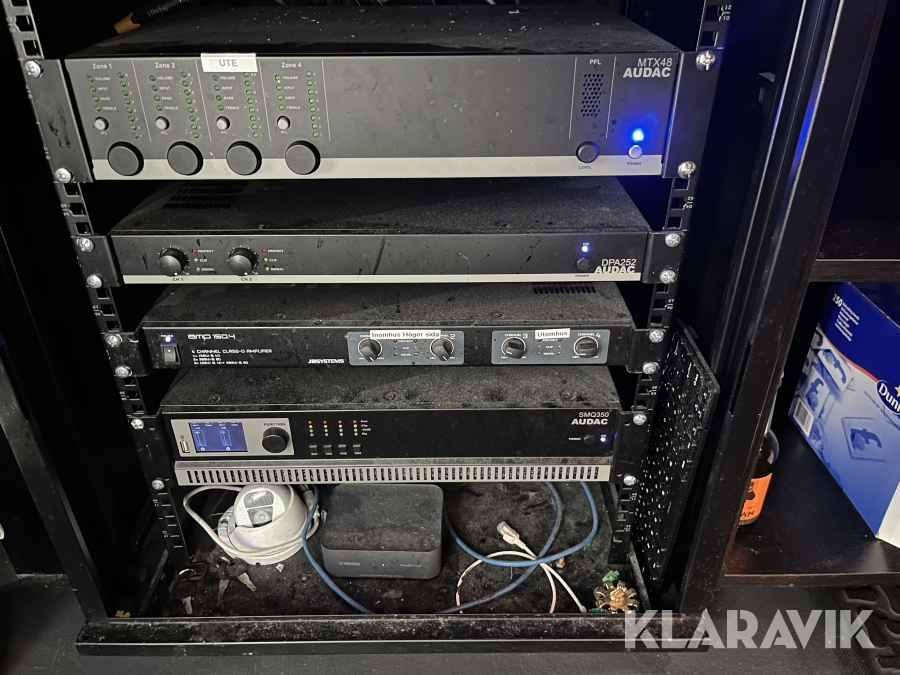 Ljudanläggning från restaurang med mera. Audac, JBL.