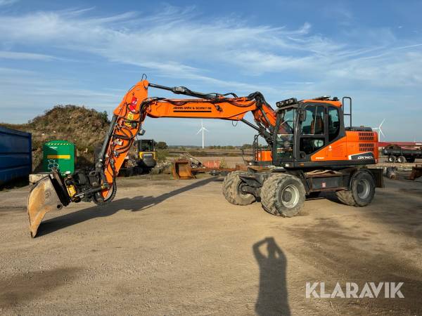 Hjulgrävare Doosan DX140W-5 med tiltrotator och 1st redskap