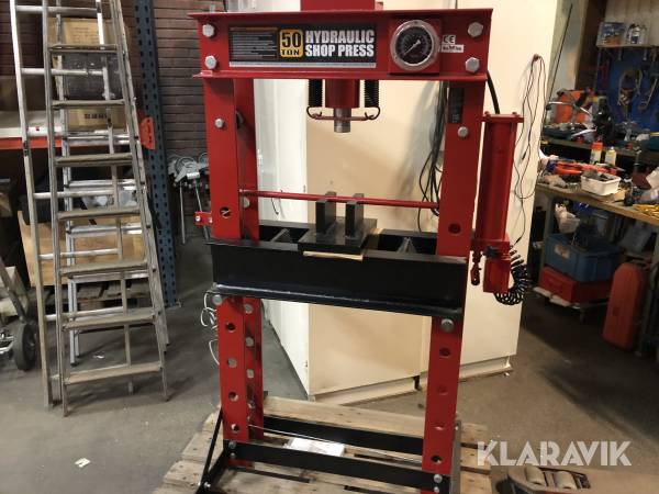 Verkstadspress 50t. Lufthydraulisk Redtool
