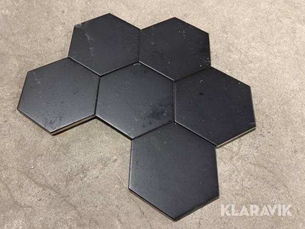 Klinker Equipe Hexagon svart matt ca 20kvm
