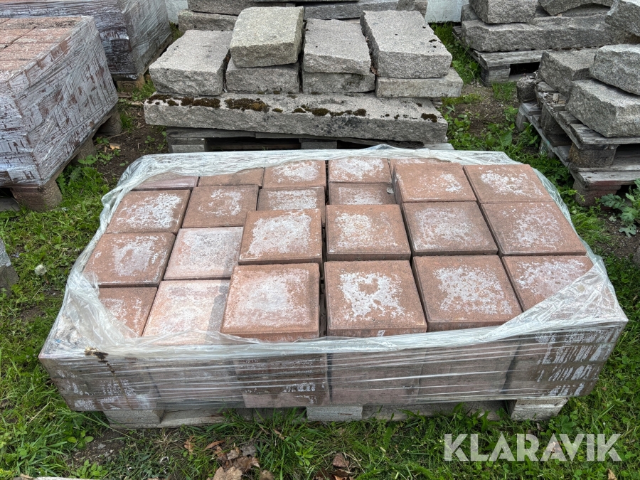 Röd marksten 20 x 20 x 7 cm 82 st