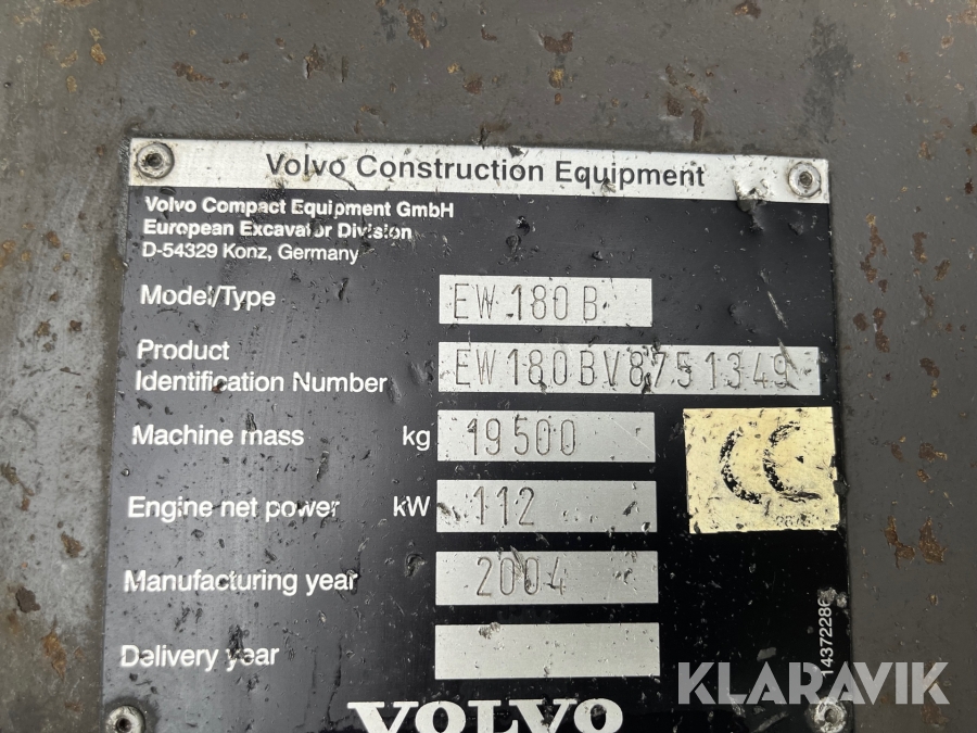 Hjulgrävare Volvo EW 180 B