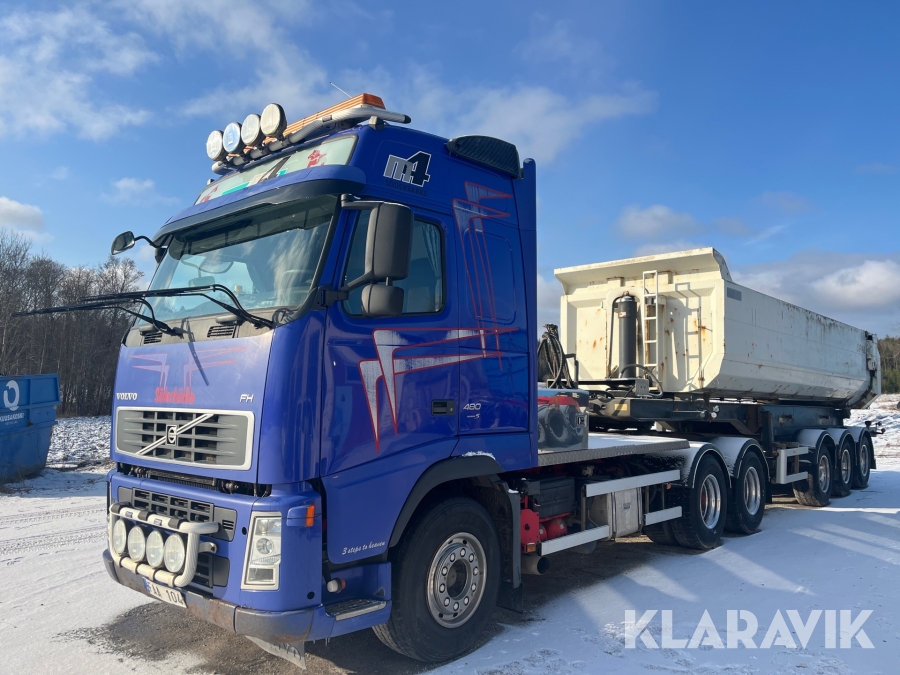 Dragbil med tipptrailer Volvo FH480 6x4