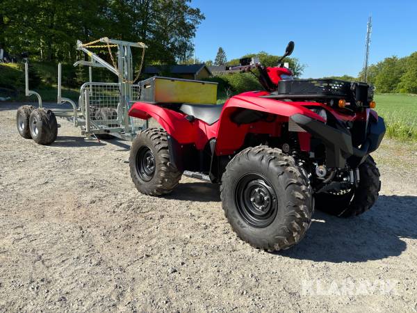ATV Yamaha Quaddy Grizzly med skogsvagn