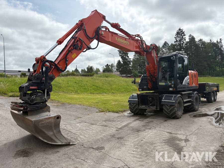 Grävmaskin Hitachi ZX 170w-6 med vagn & redskap