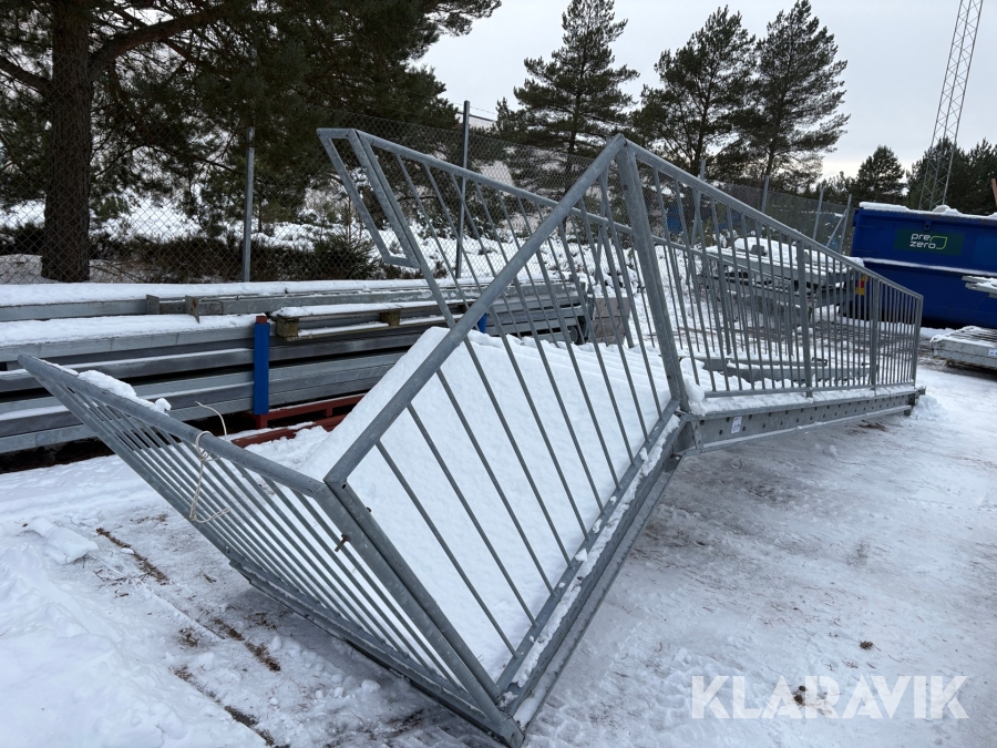 Vägghängd brand/evakueringstrapp EuroStair Rak, varmgalvad 1 st