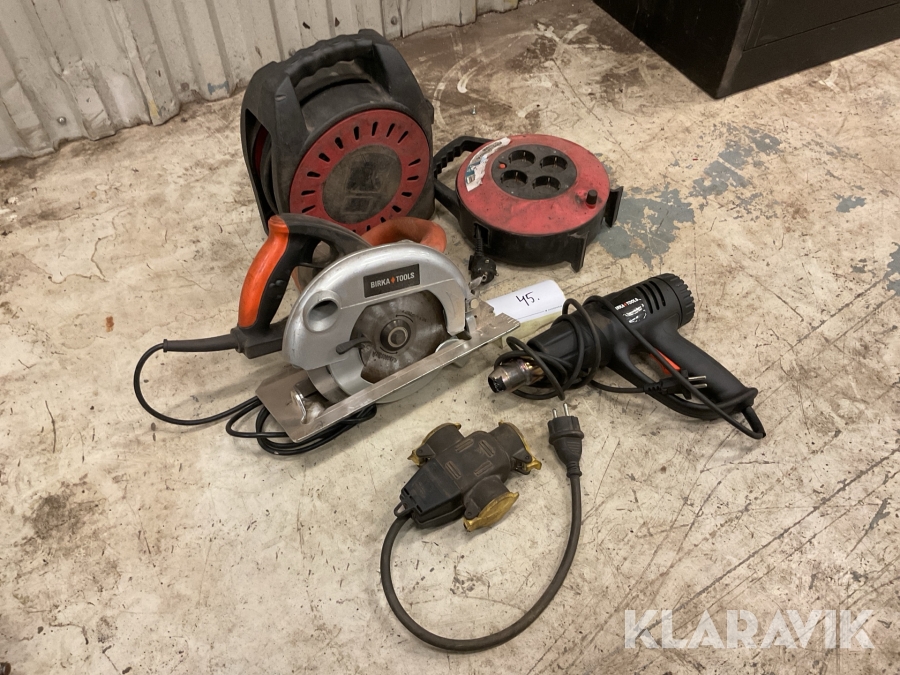 Cirkelsåg / värmepistol Birka Tools med kabelvindor