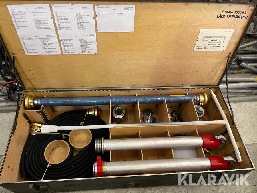 Brandsläckningsutrustning med förvaringslåda