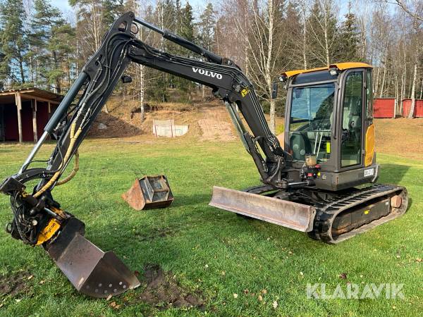 Grävmaskin Volvo ECR50D med redskap