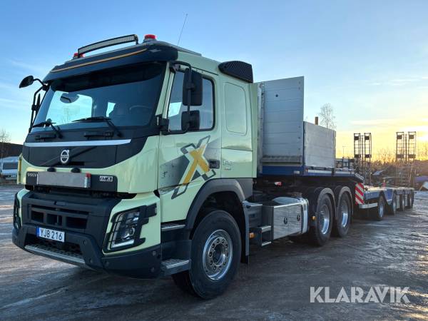 Dragbil Volvo FMX 540 med trailer 6x4 med lyft