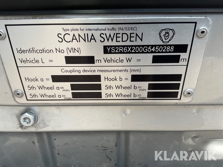 Maskintrailerekipage Scania R730