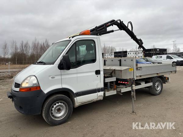 Flakbil Renault Master 3.5T 2.5 DCi Quickshift 120 hk med tipp och hiab kran