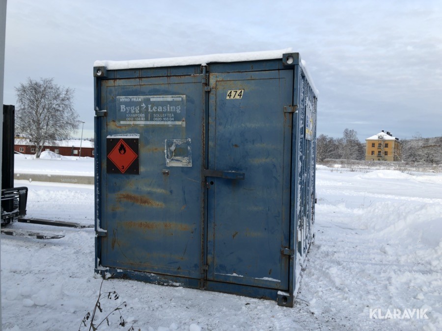 Container 10 fot med låsbom