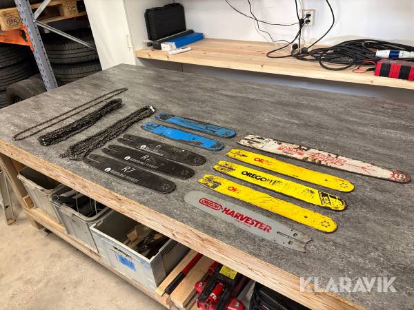 Maskinsvärd med kedjor olika märken