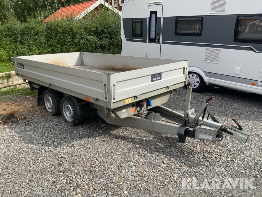 Personbilssläp Westbay Atlas B2 hydrauliks 3vägs tipp