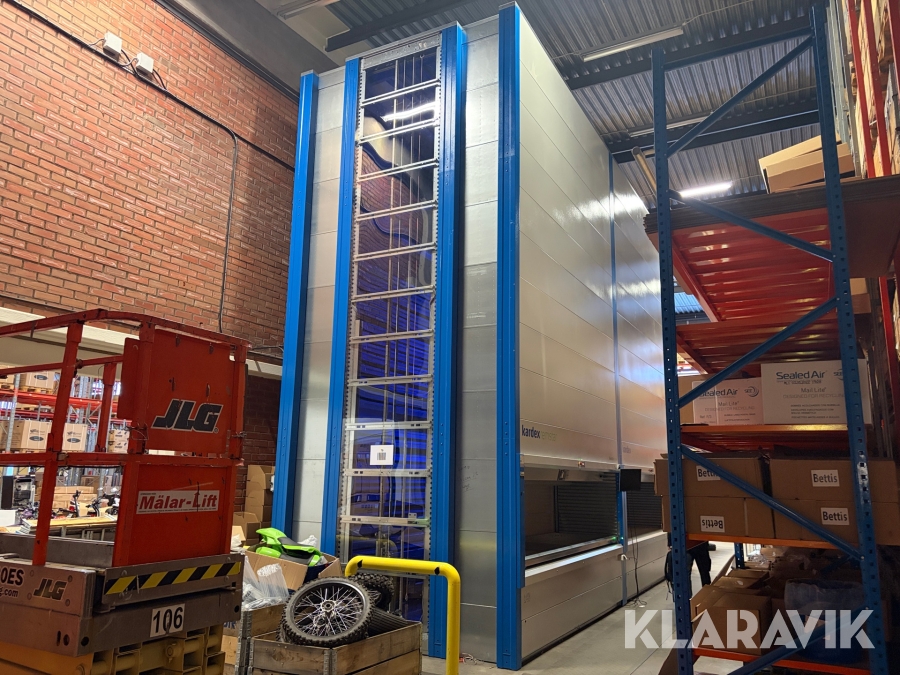 Lagerhiss 65 hyll platser Kardex remstar Shuttle XP500