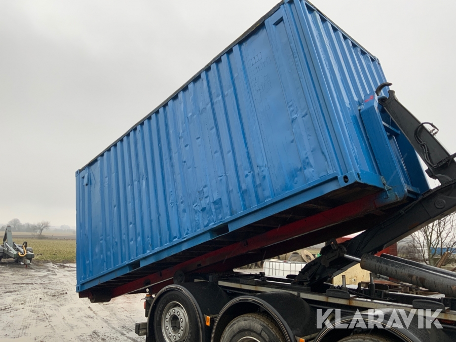Container på lastväxlarram 20 fot