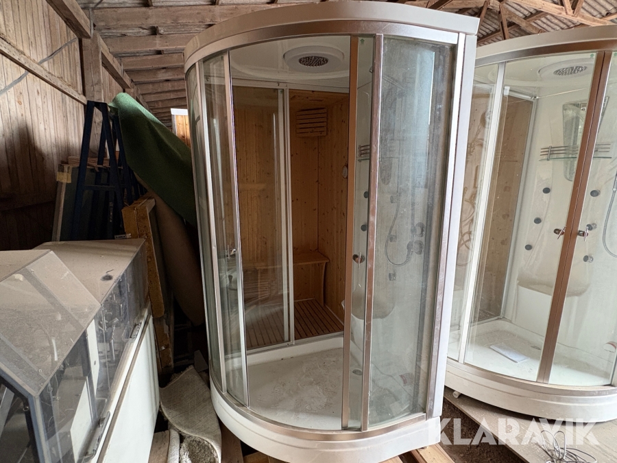 Duschkabin med bastu