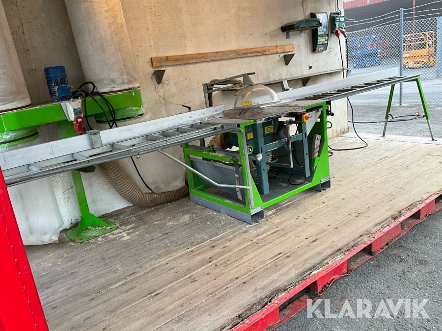 Sågcontainer med såg och spånsug Ahlmsågen