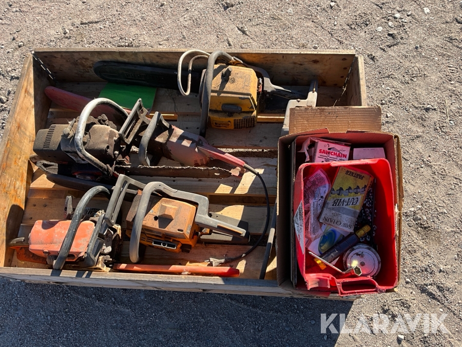 Motorsågar 6st med tillbehör