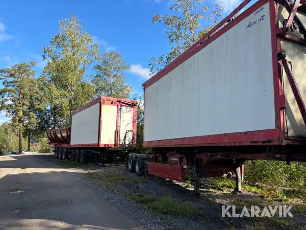 Flislink med trailer Leci Trailer CO2S containerfäste