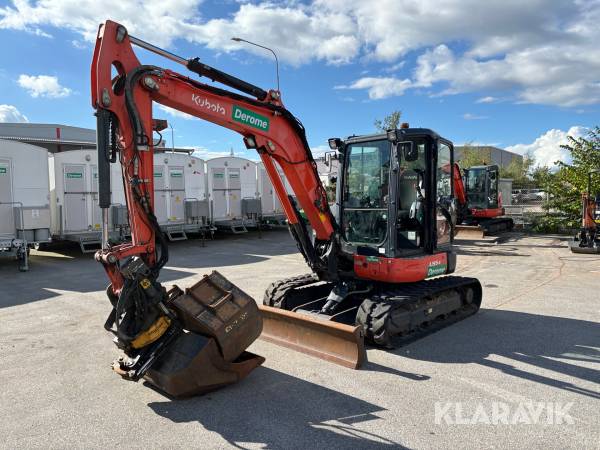 Grävmaskin Kubota U55-4 med tiltrotator och 3 skopor