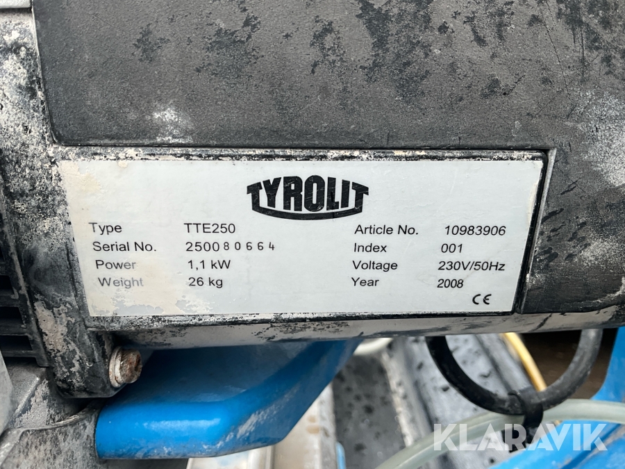 Kakel och klinkerssåg Tyrolit TTE250 Hydrostress