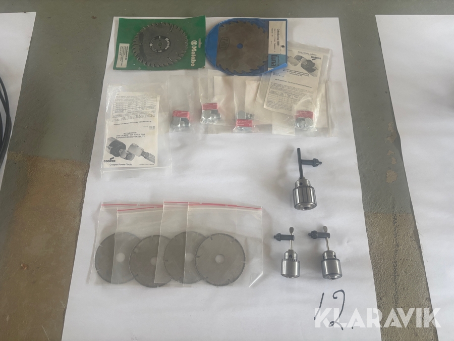 Blandade sågklingor, diamantskivor och svirvlar