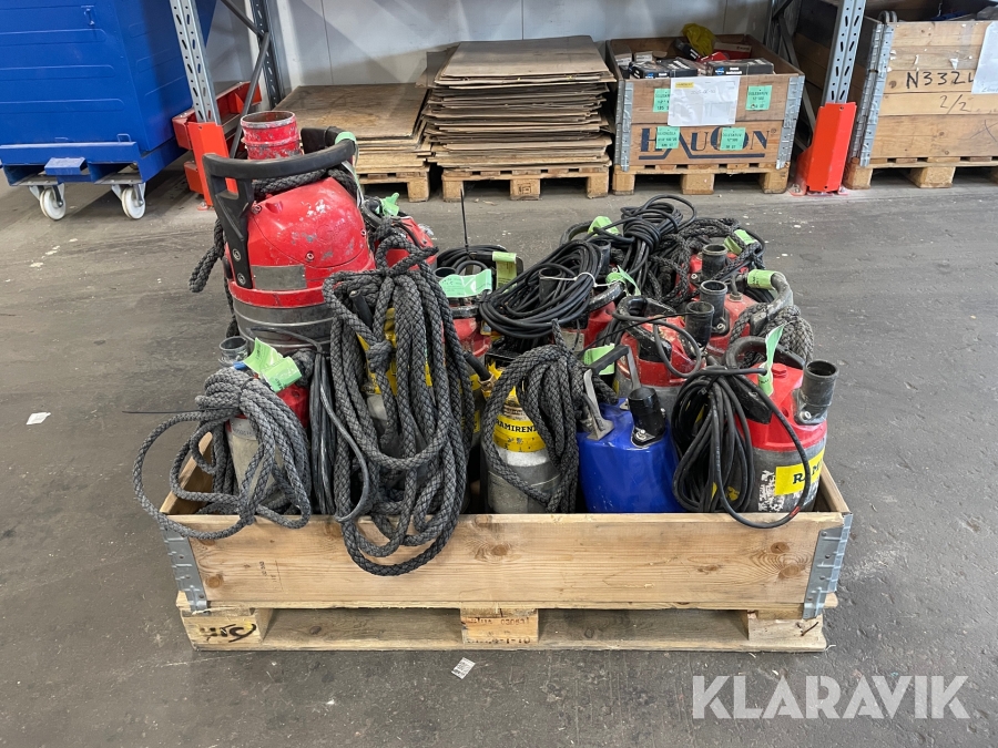 Diverse pumpar Grindex, Atlas Copco,Tsurumi Major, solid, Micro, Weda