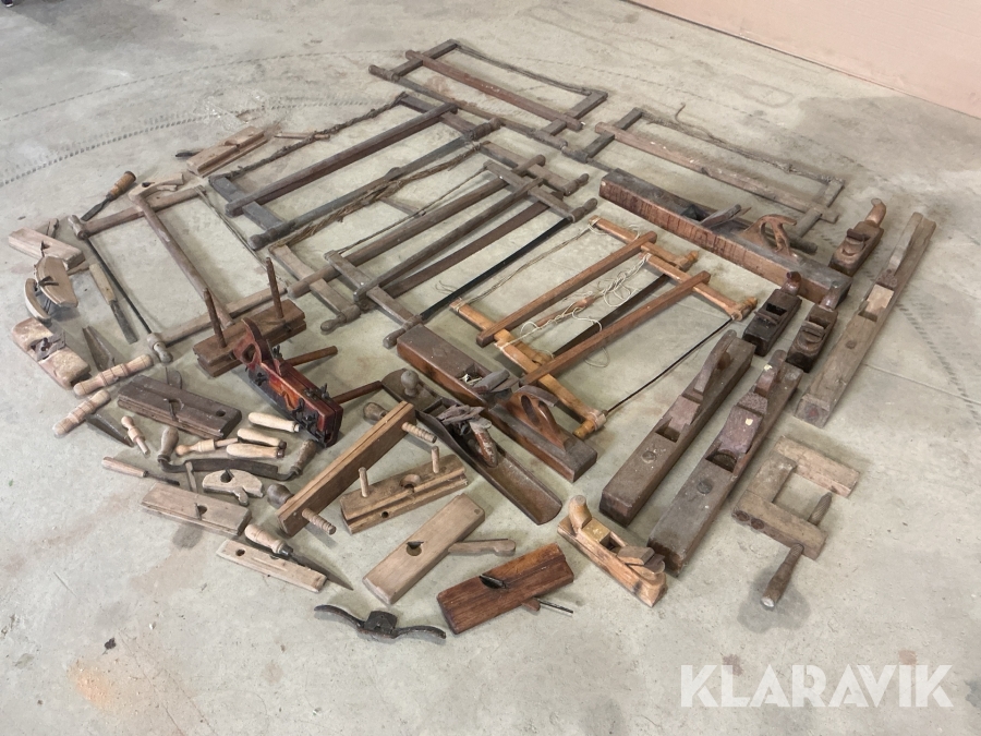 Parti retro snickeriverktyg