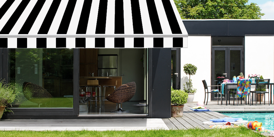 Altan/Terassmarkis 5m Svart/Vit 