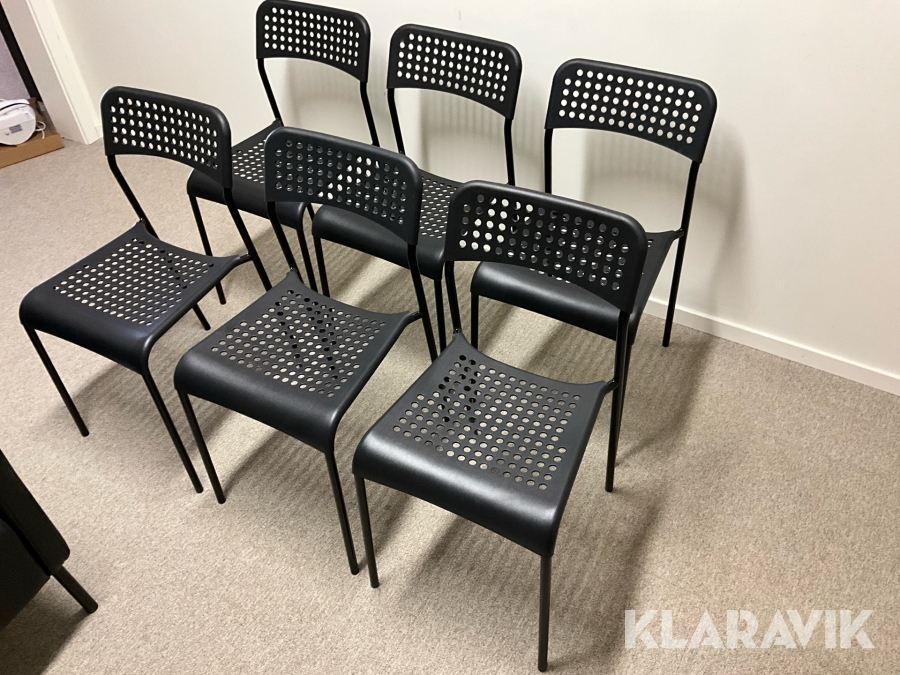 Stolar IKEA Adde 6 st, svarta, stapelbara