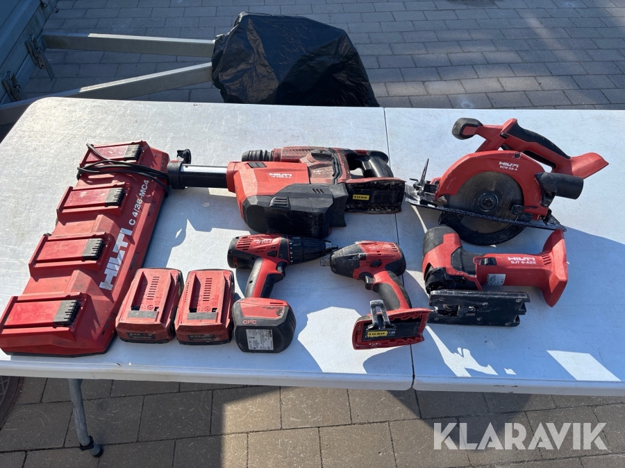 Handmaskiner Hilti 5 maskiner + 2 batterier + laddare